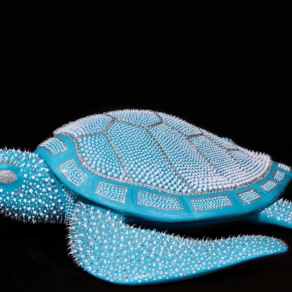 tortue résine bleu