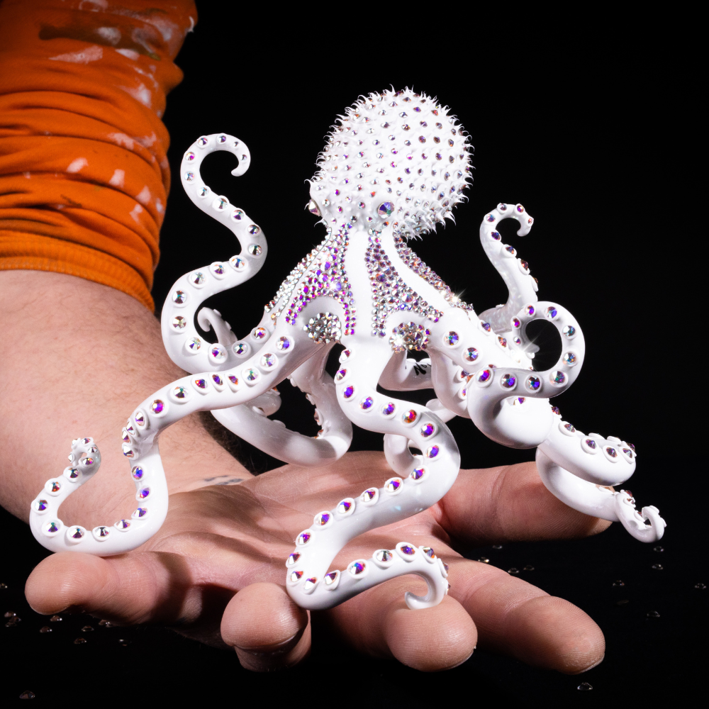 Eddy maniez poulpe blanc 12 cm miniature